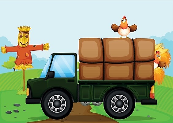 EPS 해외이미지 나무 식물 구름 밭 일러스트 자연 조류 하늘 병아리 풍경 사람없음 초록색 파란색 농작물 농장 짐 화물 시골 농부 그림 짐차 외양간 밭일 해외202004 해외일러스트 자연요소 동물 직업 컬러 농업 자동차 운송업 생태계 파일형식 벡터