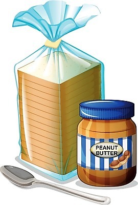 EPS 해외이미지 무료이미지 일러스트 사람없음 숟가락 식빵 땅콩버터 해외202004 해외일러스트 빵 수저 파일형식 벡터 무료콘텐츠 스프레드_음식