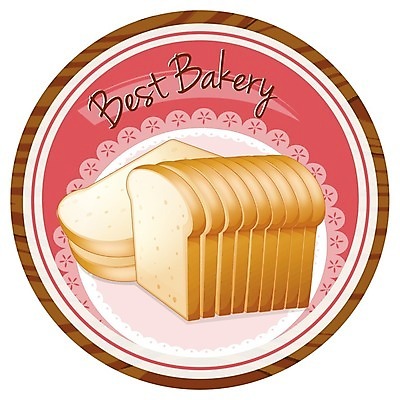 EPS 해외이미지 클립아트 무료이미지 디자인 분홍색 일러스트 사람없음 라벨 빵집 원형 식빵 해외202004 해외일러스트 도형 빵 컬러 프레임 상점 파일형식 벡터 무료콘텐츠