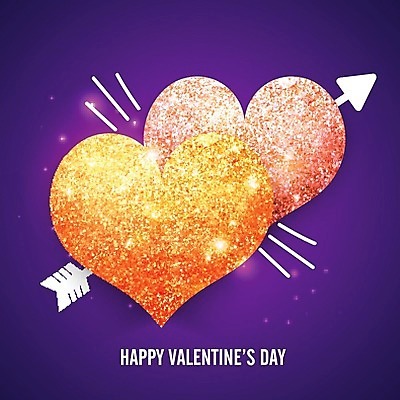 EPS 해외이미지 일러스트 발렌타인데이 사랑 사람없음 보라색 하트 축하 해외202004 해외일러스트 모양 감정 컬러 컨셉 데이이벤트 파일형식 벡터