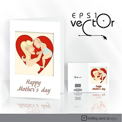 EPS 해외이미지 여자 행복 일러스트 가족 사랑 성인 두명 하트 축하 아기 엽서 어머니의날 해외202004 해외일러스트 모양 기념일 감정 컨셉 관계 사람 편지 미국문화 파일형식 벡터