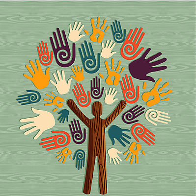 EPS 해외이미지 나무 식물 무료이미지 백그라운드 컨셉 일러스트 사람모양 함께함 손바닥 해외202004 해외일러스트 모양 손 파일형식 벡터 무료콘텐츠