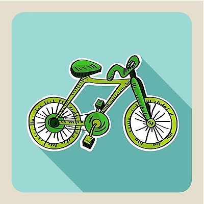 EPS 해외이미지 무료이미지 디자인 하늘색 일러스트 사람없음 초록색 자전거 스타일 해외202004 해외일러스트 컬러 파란색 바이크 파일형식 벡터