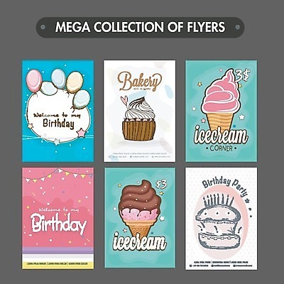 EPS 해외이미지 일러스트 아이스크림 디저트 이벤트 사람없음 세트 파티 케이크 축하 생일 컵케이크 초대 머핀 축하카드 생일축하 풍선 생일카드 해외202004 해외일러스트 기념일 음식 빵 컨셉 카드_감사 파일형식 벡터