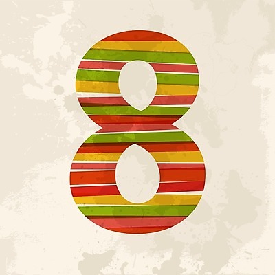 EPS 해외이미지 무료이미지 디자인 백그라운드 일러스트 사람없음 빨간색 초록색 숫자 주황색 8 해외202004 해외일러스트 문자 컬러 파일형식 벡터 무료콘텐츠