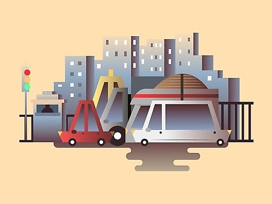 EPS 해외이미지 무료이미지 도로 일러스트 교통시설 자동차 사람없음 건물 그래픽 빛 운전 도시 카툰스타일 해외202004 해외일러스트 건축물 길 육상교통 교통 모션 시설 파일형식 벡터