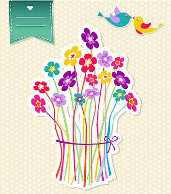 EPS 해외이미지 무료이미지 디자인 꽃다발 백그라운드 일러스트 조류 사람없음 해외202004 해외일러스트 동물 꽃 파일형식 벡터 무료콘텐츠