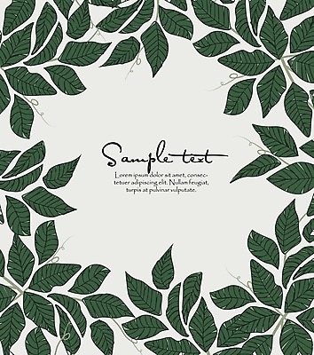 EPS 해외이미지 무료이미지 백그라운드 잎 일러스트 프레임 사람없음 초록색 프레임일러스트 해외202004 해외일러스트 식물 컬러 파일형식 벡터