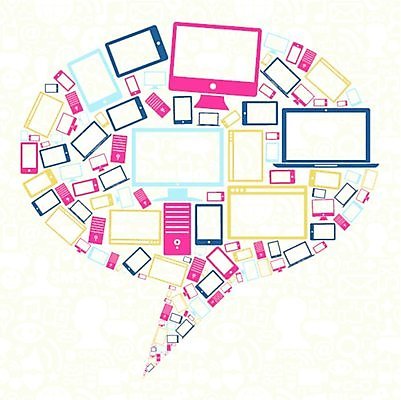 EPS 해외이미지 무료이미지 말풍선 인터넷 일러스트 사람없음 노트북 스마트폰 컴퓨터 태블릿 터치패드 모니터 본체 해외202004 해외일러스트 전자제품 핸드폰 스마트기기 파일형식 벡터 무료콘텐츠