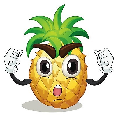 EPS 해외이미지 클립아트 일러스트 사람없음 노란색 파인애플 음식캐릭터 해외202004 해외일러스트 일러캐릭터 캐릭터 음식 컬러 과일 열대과일 파일형식 벡터