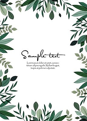 EPS 해외이미지 식물 무료이미지 포스터 백그라운드 잎 일러스트 프레임 사람없음 초록색 프레임일러스트 카피스페이스 해외202004 해외일러스트 컬러 공백 파일형식 벡터