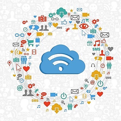 EPS 해외이미지 일러스트 비즈니스 사람 사람없음 노트북 스마트폰 핸드폰 원형 토론 경영 해외202004 해외일러스트 도형 전자제품 스마트기기 파일형식 벡터