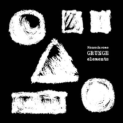 EPS 해외이미지 도형 디자인 일러스트 붓터치 사람없음 사각형 검은색 원형 삼각형 질감 그런지 해외202004 해외일러스트 컬러 파일형식 벡터