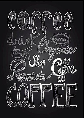 EPS 해외이미지 디자인 배너 커피 음료 음식 백그라운드 일러스트 텍스트 프레임 타이포그라피 사람없음 단어 상점 검은색 칠판 카페 흰색 분필 복고 카페테리아 카페인 특별함 스타일 맛있는 해외202004 해외일러스트 문자 컬러 컨셉 초크 파일형식 벡터