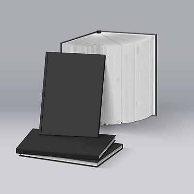 EPS 해외이미지 템플릿 디자인 종이 일러스트 사람없음 책 학습 3D 쌓기 검은색 공책 공백 정보 오브젝트 교과서 레이아웃 페이지 양장본 목업 해외202004 해외일러스트 교육 컬러 모션 문구용품 교재 디지털합성 파일형식 벡터