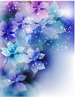 EPS 해외이미지 꽃 백그라운드 꽃무늬 일러스트 사람없음 장식 파란색 보라색 해외202004 해외일러스트 식물 컬러 무늬 파일형식 벡터