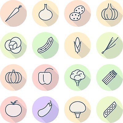EPS 해외이미지 무료이미지 선 음식 토마토 채소 일러스트 버튼 가지 양파 오이 감자 건강 옥수수 사람없음 당근 양배추 UI 해외202004 해외일러스트 곡류 뿌리채소 파일형식 벡터 무료콘텐츠