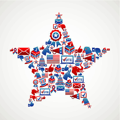EPS 해외이미지 실루엣 별 일러스트 사람없음 빨간색 파란색 미국 성조기 선거 해외일러스트 자연요소 컬러 북아메리카 촬영기법 국기 민주주의 파일형식 벡터