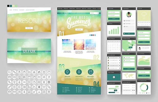 EPS 해외이미지 템플릿 디자인 바다 여행 지도 인터넷 일러스트 비즈니스 하늘 모바일 휴가 사람없음 그래픽 초록색 세트 세계 햇빛 태양 웹 플랫 메뉴 휴양지 레이아웃 페이지 UI 인터페이스 해외202004 해외일러스트 자연요소 컬러 장소 파일형식 벡터