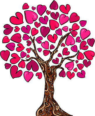 EPS 해외이미지 나무 무료이미지 디자인 분홍색 일러스트 미술 사람없음 나뭇가지 하트 해외202004 해외일러스트 모양 식물 컬러 문화예술 파일형식 벡터 무료콘텐츠