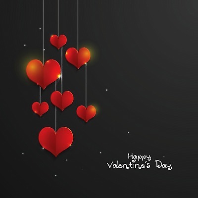 EPS 해외이미지 일러스트 발렌타인데이 사랑 사람없음 빨간색 검은색 하트 축하 해외202004 해외일러스트 모양 감정 컬러 컨셉 데이이벤트 파일형식 벡터