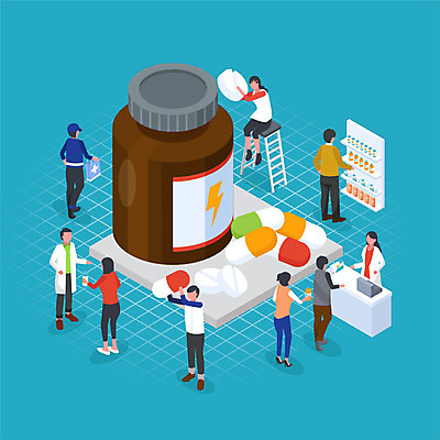 전신 여자 남자 일러스트 사다리 의학 들기 여러명 성인 파란색 알약 약 약병 약국 상담 아이소메트릭 약사 성인만 보건의날 국내일러스트 AI파일 컬러 다수 모션 사람 도구 병_담는 파일형식 벡터 법정기념일