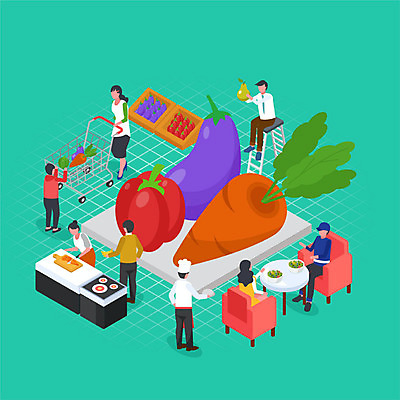 전신 여자 남자 채소 일러스트 의학 가지 파프리카 건강 요리 들기 사람 여러명 성인 쇼핑 레스토랑 요리사 쇼핑카 당근 샐러드 장 청록색 아이소메트릭 먹거리 성인만 보건의날 국내일러스트 AI파일 직업 음식 컬러 다수 모션 뿌리채소 식당 카트 파일형식 벡터 법정기념일