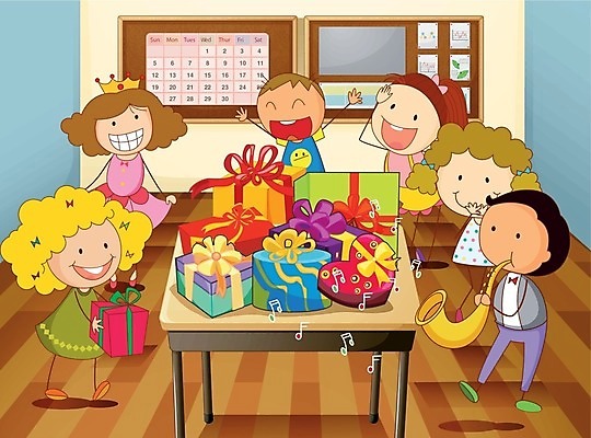 EPS 해외이미지 전신 무료이미지 여자 어린이교육 남자 어린이 악기 일러스트 교실 학교 탁자 기념 들기 소년 선물상자 만세 축하 어린이만 해외202004 해외일러스트 교육 음악 가구 컨셉 모션 선물 사람 상자 파일형식 벡터