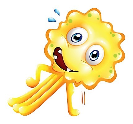 EPS 해외이미지 캐릭터 일러스트 사람없음 운동 노란색 땀 몬스터 해외202004 해외일러스트 일러캐릭터 컬러 건강 파일형식 벡터