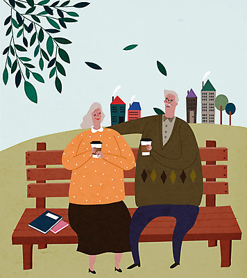 전신 부부 공원 여자 할아버지 노년 남자 할머니 커피 벤치 일러스트 휴식 사람 두명 실버라이프 노부부 다정 산책 노인만 국내일러스트 AI파일 라이프스타일 커플 공공시설 음료 컨셉 의자 성인 성인만 파일형식 벡터