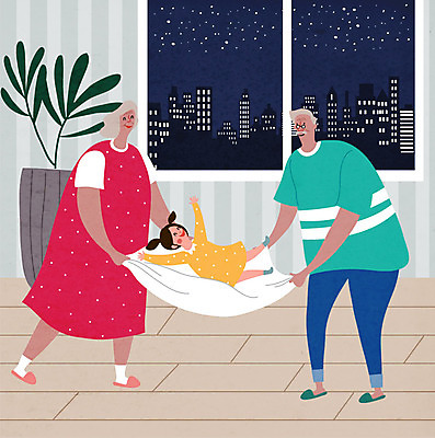 전신 여자 할아버지 노년 남자 할머니 어린이 일러스트 가족 놀이 집안 손녀 서기 들기 사람 소녀 세명 실버라이프 노부부 즐거움 국내일러스트 AI파일 라이프스타일 부부 감정 관계 모션 실내 성인 손주 파일형식 벡터