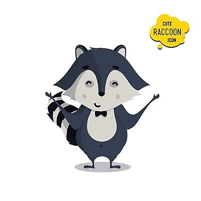 EPS 해외이미지 클립아트 무료이미지 캐릭터 포스터 포즈 일러스트 포유류 동물원 사람없음 귀여움 라쿤 해외202004 해외일러스트 일러캐릭터 동물 컨셉 너구리 파일형식 벡터 무료콘텐츠