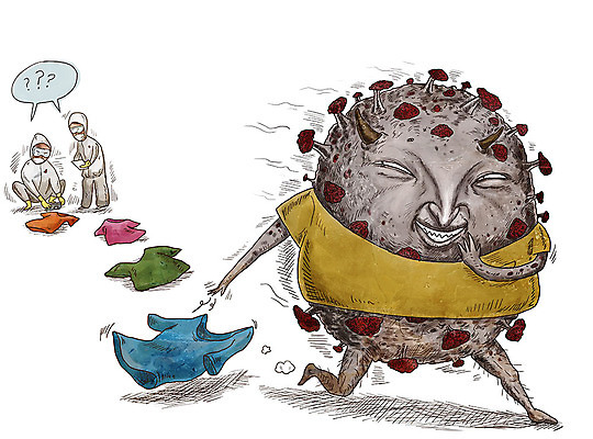 PSD 옷 남자 일러스트 웃음 사람 성인 두명 달리기 바이러스 질병 감기 사회이슈 감염 전염 돌연변이 몬스터 인플루엔자 혼란 성인남자만 코로나바이러스 1339 방역복 델타변이바이러스 국내일러스트 컨셉 의학 모션 표정 전화번호 방역 남자만 성인만 파일형식