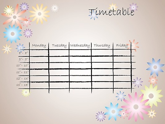 EPS 해외이미지 무료이미지 디자인 꽃 백그라운드 컨셉 일러스트 사람없음 갈색 일주일 타임테이블 해외202004 해외일러스트 식물 컬러 파일형식 벡터
