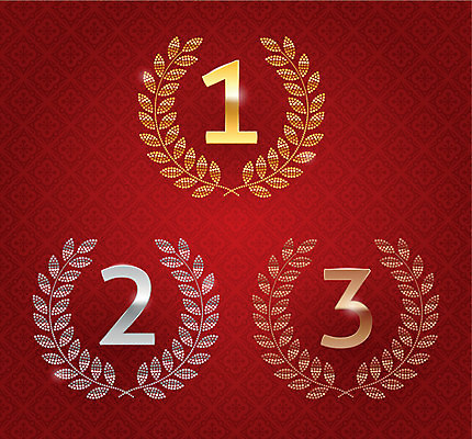 EPS 해외이미지 무료이미지 배너 일러스트 사람없음 빨간색 우승 심볼 순위 2위 3위 등수 해외202004 해외일러스트 컬러 최고 파일형식 벡터 무료콘텐츠