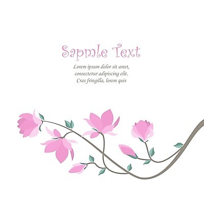 EPS 해외이미지 무료이미지 꽃 분홍색 일러스트 사람없음 봄 목련 해외202004 해외일러스트 식물 계절 컬러 파일형식 벡터 무료콘텐츠