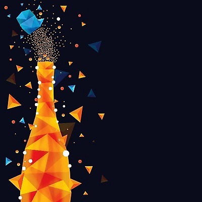 EPS 해외이미지 무료이미지 일러스트 추상 사람없음 검은색 축제 샴페인 병뚜껑 폴리곤 해외202004 해외일러스트 컬러 무늬 주류 파일형식 벡터 무료콘텐츠