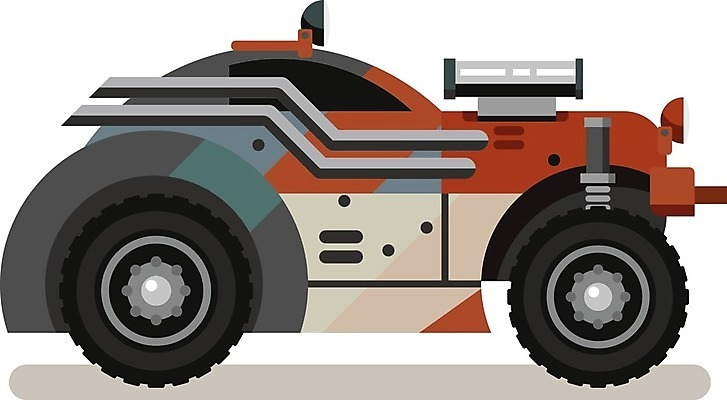 EPS 해외이미지 무료이미지 일러스트 자동차 사람없음 플랫 복고 카툰스타일 해외202004 해외일러스트 육상교통 파일형식 벡터