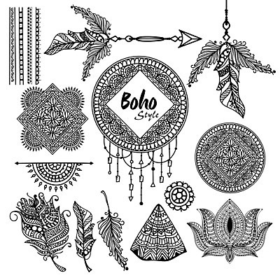 EPS 해외이미지 무료이미지 꽃무늬 라인일러스트 일러스트 추상 화살 연꽃 미술 사람없음 유행 깃털 손그림 깃털펜 엘리먼트 젠탱글 드림캐쳐 해외202004 해외일러스트 꽃 무늬 문화예술 장식 펜 파일형식 벡터 무료콘텐츠