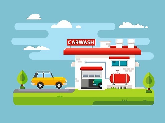 EPS 해외이미지 나무 구름 무료이미지 일러스트 자동차 사람없음 건물 운전 세차 세차장 해외202004 해외일러스트 자연요소 식물 건축물 육상교통 모션 파일형식 벡터