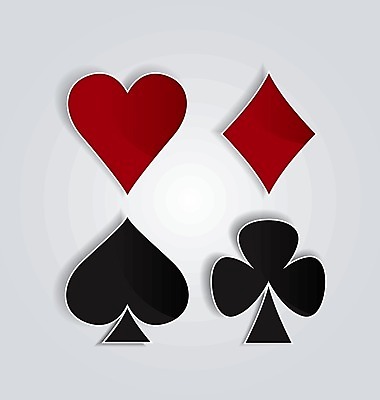 EPS 해외이미지 모양 무료이미지 일러스트 사람없음 빨간색 검은색 하트 트럼프 클로버 심볼 다이아몬드 스페이드 해외202004 해외일러스트 컬러 놀이용품 보석 파일형식 벡터 무료콘텐츠