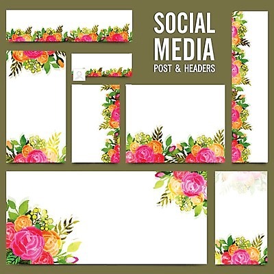 EPS 해외이미지 무료이미지 배너 꽃 백그라운드 꽃무늬 일러스트 프레임 사람없음 장식 장미 배너세트 해외202004 해외일러스트 식물 무늬 세트 파일형식 벡터