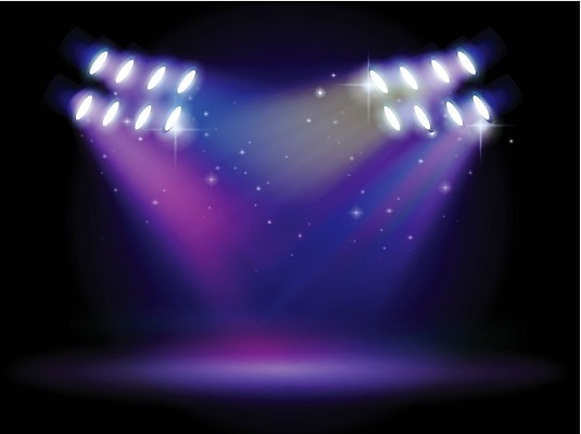 EPS 해외이미지 무료이미지 일러스트 전구 사람없음 그래픽 빛 보라색 검은색 무대 스포트라이트 해외202004 해외일러스트 컬러 파일형식 벡터 무료콘텐츠