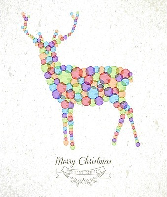 EPS 해외이미지 무료이미지 백그라운드 크리스마스 겨울 일러스트 추상 사슴 크리스마스카드 사람없음 그래픽 점 얼룩 동물모양 순록 해외202004 해외일러스트 모양 동물 계절 기념일 무늬 포유류 카드_감사 파일형식 벡터