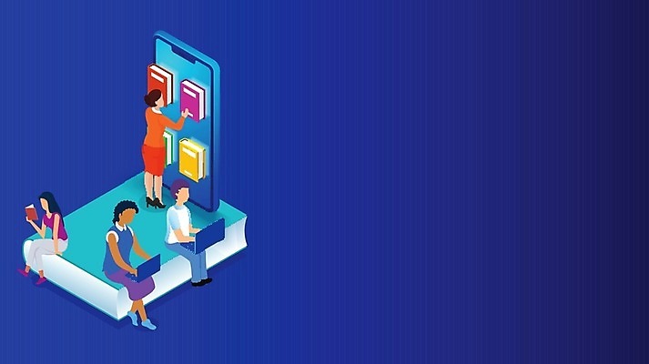 EPS 해외이미지 무료이미지 여자 교육 남자 일러스트 서기 앉기 여러명 성인 책 파란색 노트북 스마트폰 스터디 독서 전자책 아이소메트릭 이러닝 터치스크린 성인만 해외202004 해외일러스트 컬러 다수 모션 사람 전자제품 핸드폰 스마트기기 학습 파일형식 벡터