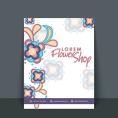 EPS 해외이미지 무료이미지 템플릿 꽃 포스터 일러스트 팜플렛 사람없음 꽃집 해외202004 해외일러스트 식물 상점 파일형식 벡터