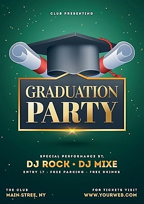 EPS 해외이미지 무료이미지 포스터 일러스트 학사모 졸업 졸업식 이벤트 사람없음 초록색 파티 축하 졸업장 초대 해외202004 해외일러스트 모자_잡화 교육 컬러 컨셉 파일형식 벡터 무료콘텐츠