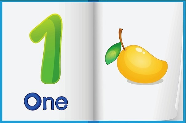 EPS 해외이미지 무료이미지 1 영어 교육 과일 일러스트 숫자 망고 숫자공부 해외202004 해외일러스트 문자 학습 열대과일 파일형식 벡터 무료콘텐츠