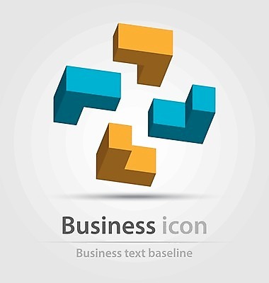 EPS 해외이미지 무료이미지 일러스트 비즈니스 사람없음 파란색 노란색 입체도형 해외202004 해외일러스트 도형 컬러 입체 파일형식 벡터