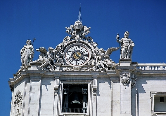 포토 JPG 해외풍경 시계 미술 사람없음 건물 동상 조각상 성당 시계탑 작품 바티칸 산피에트로성당 성베드로성당 국내포토 해외 건축물 종교건축 문화예술 풍경 조형물 탑 로마 기념물 파일형식